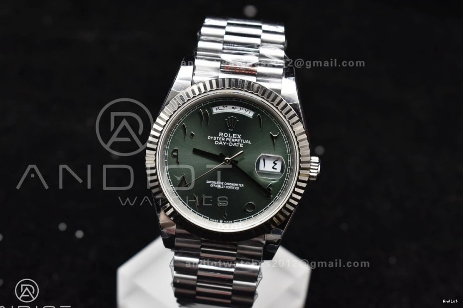 Arabic Steel 40 JDF Weight) Dial V3 Bracelet VR3255 on Green (Gain DayDate SS President 904L 0315